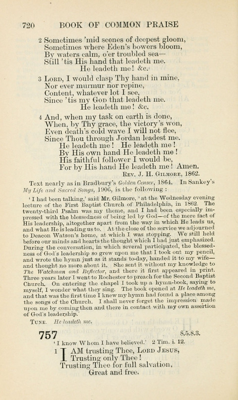 The Book of Common Praise: being the Hymn Book of the Church of England in Canada. Annotated edition page 720