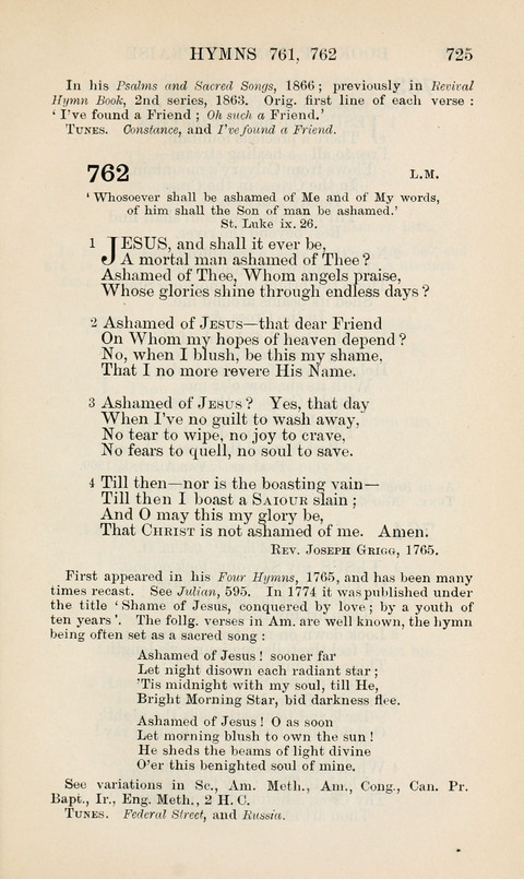 The Book of Common Praise: being the Hymn Book of the Church of England in Canada. Annotated edition page 725