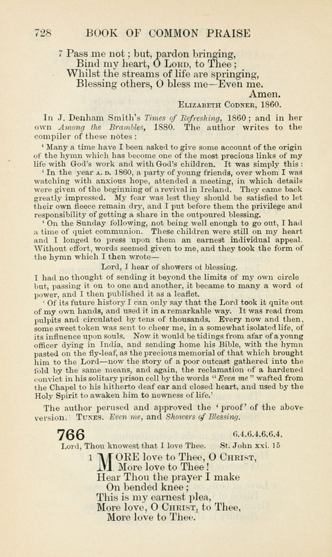 The Book of Common Praise: being the Hymn Book of the Church of England in Canada. Annotated edition page 728