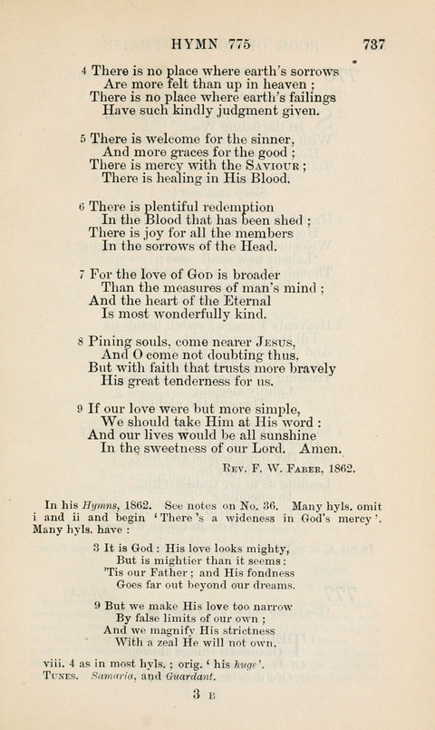 The Book of Common Praise: being the Hymn Book of the Church of England in Canada. Annotated edition page 737