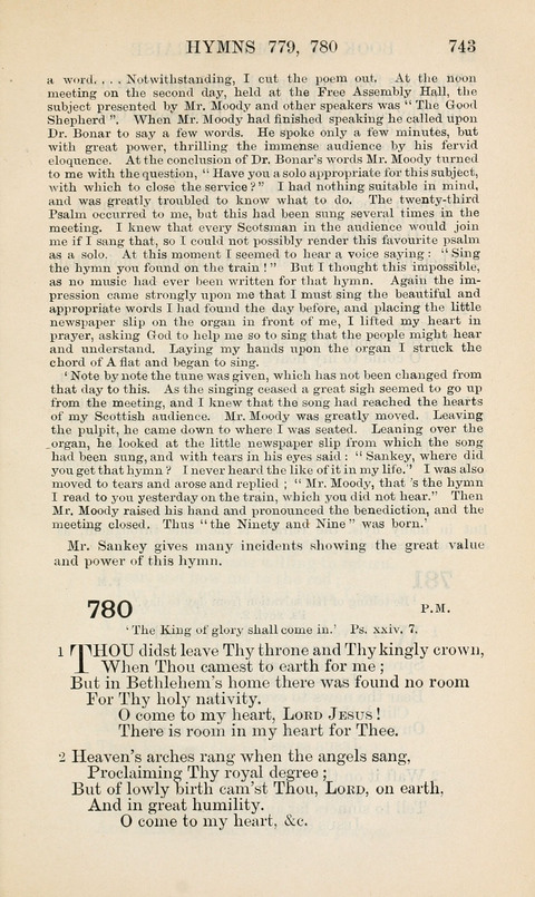 The Book of Common Praise: being the Hymn Book of the Church of England in Canada. Annotated edition page 743