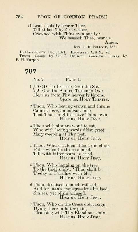 The Book of Common Praise: being the Hymn Book of the Church of England in Canada. Annotated edition page 754