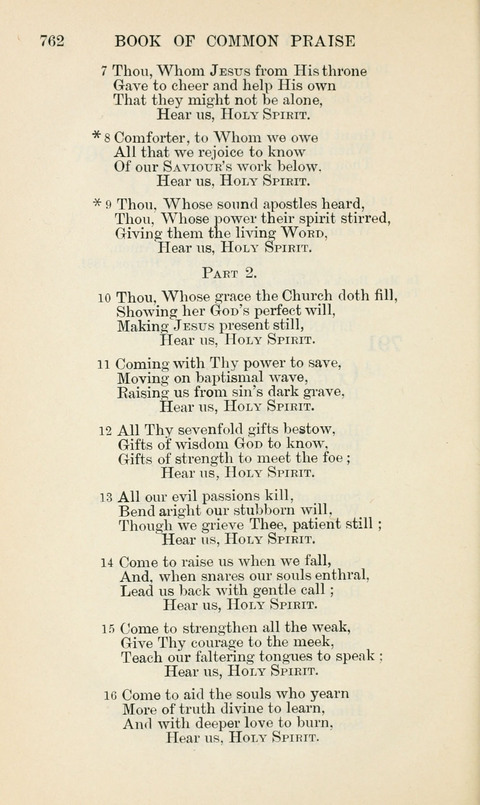 The Book of Common Praise: being the Hymn Book of the Church of England in Canada. Annotated edition page 762