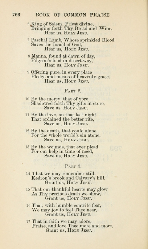 The Book of Common Praise: being the Hymn Book of the Church of England in Canada. Annotated edition page 766