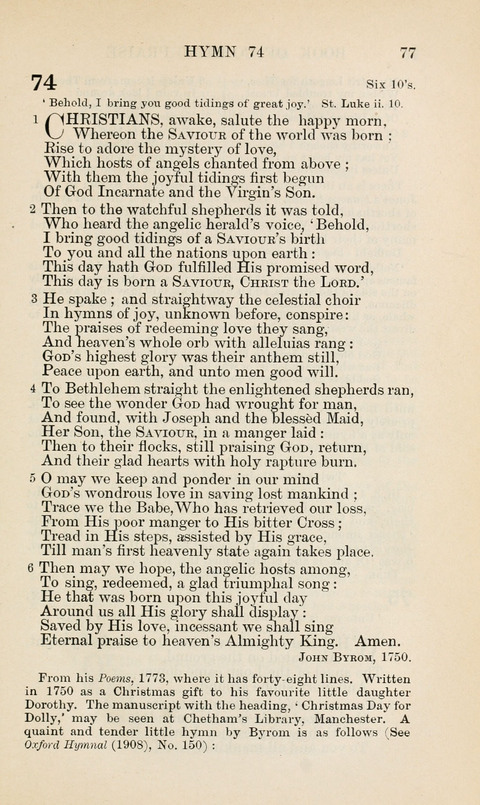 The Book of Common Praise: being the Hymn Book of the Church of England in Canada. Annotated edition page 77