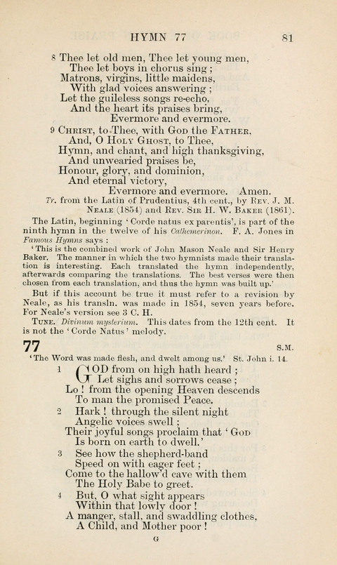 The Book of Common Praise: being the Hymn Book of the Church of England in Canada. Annotated edition page 81