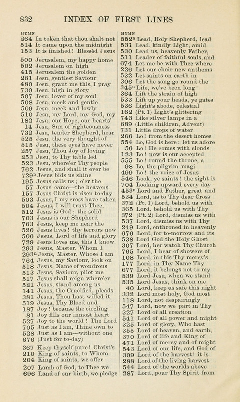 The Book of Common Praise: being the Hymn Book of the Church of England in Canada. Annotated edition page 832