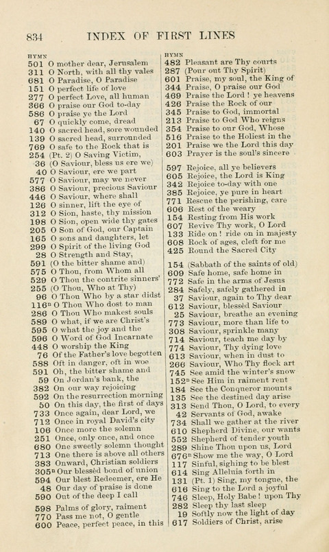 The Book of Common Praise: being the Hymn Book of the Church of England in Canada. Annotated edition page 834