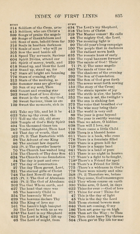 The Book of Common Praise: being the Hymn Book of the Church of England in Canada. Annotated edition page 835