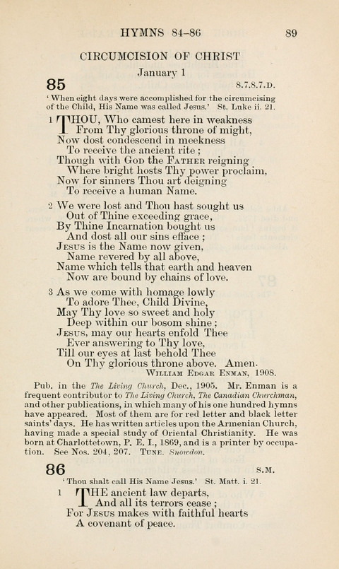 The Book of Common Praise: being the Hymn Book of the Church of England in Canada. Annotated edition page 89