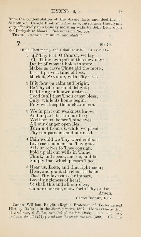 The Book of Common Praise: being the Hymn Book of the Church of England in Canada. Annotated edition page 9