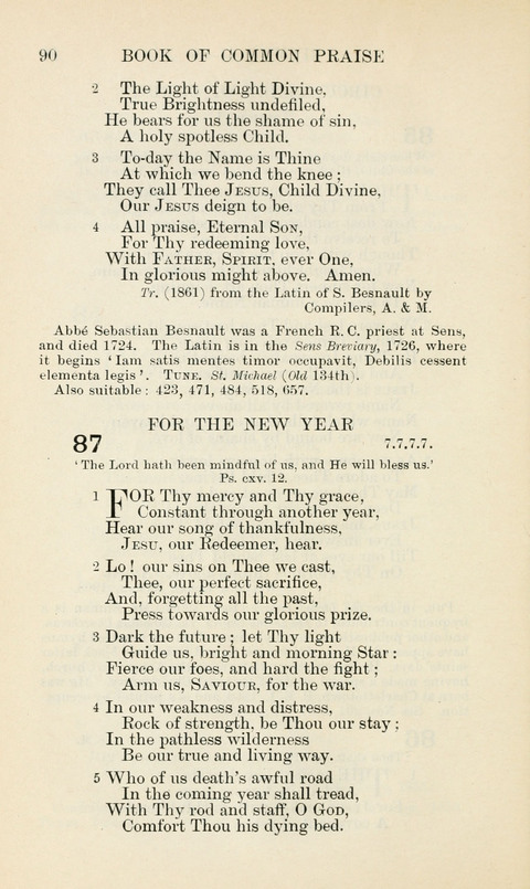 The Book of Common Praise: being the Hymn Book of the Church of England in Canada. Annotated edition page 90