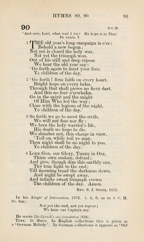 The Book of Common Praise: being the Hymn Book of the Church of England in Canada. Annotated edition page 93