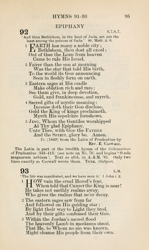 The Book of Common Praise: being the Hymn Book of the Church of England in Canada. Annotated edition page 95