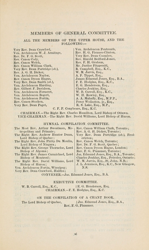 The Book of Common Praise: being the Hymn Book of the Church of England in Canada. Annotated edition page xix