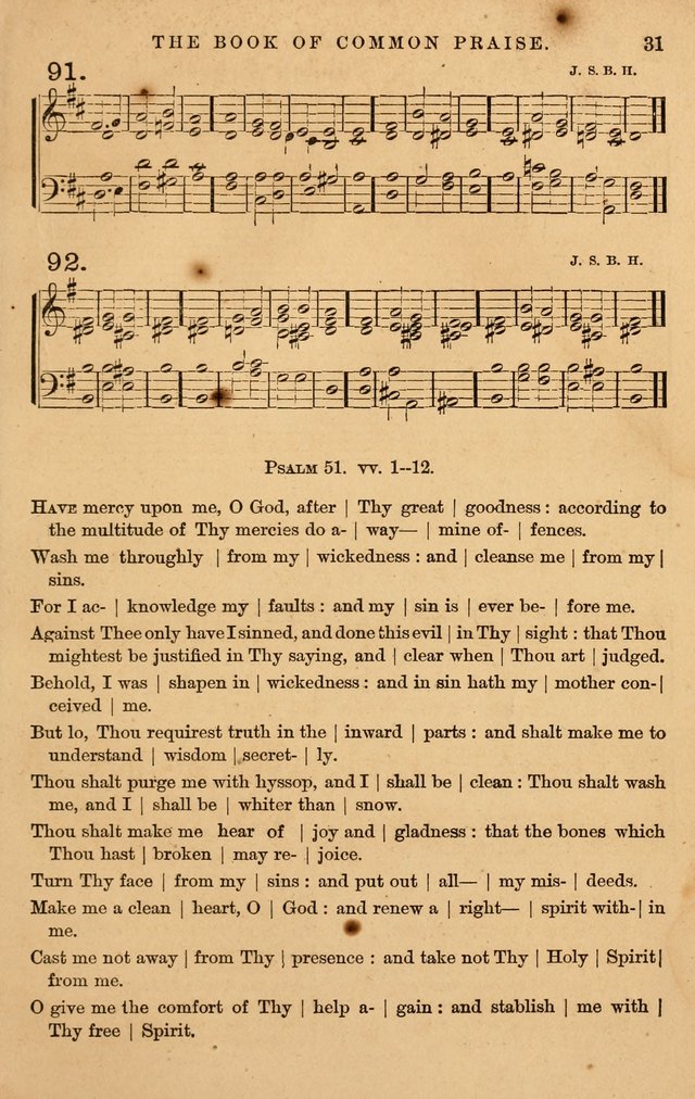 The Book of Common Praise: with music for the  Book of Common Prayer; for use in congregations and Sunday schools (Ed. B) page 33