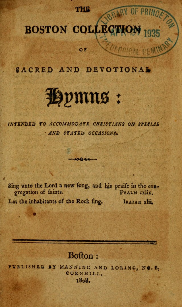 The Boston Collection of Sacred and Devotional Hymns: intended to accommodate Christians on special and stated occasions page 4