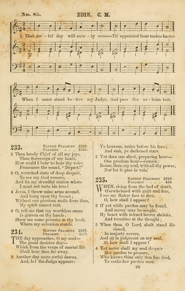 Baptist Chorals: a tune and hymn book designed to promote general congregational singing; containing one hundred and sixty four tunes adapted to about four hundred choice hymns  page 106