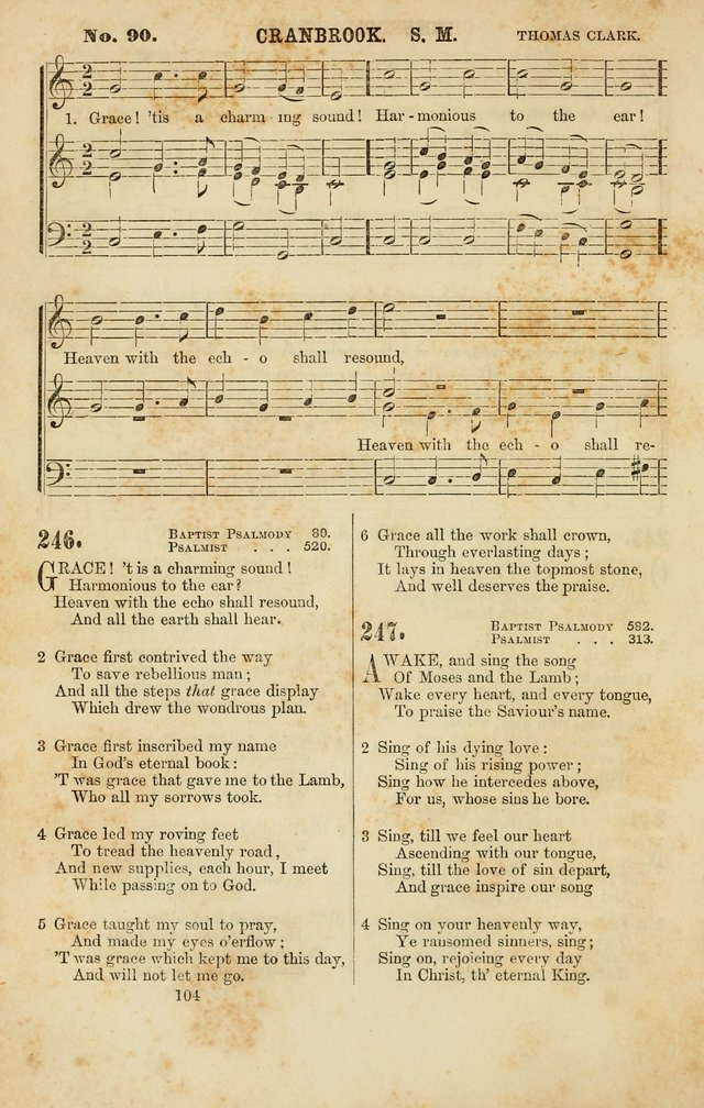 Baptist Chorals: a tune and hymn book designed to promote general congregational singing; containing one hundred and sixty four tunes adapted to about four hundred choice hymns  page 111