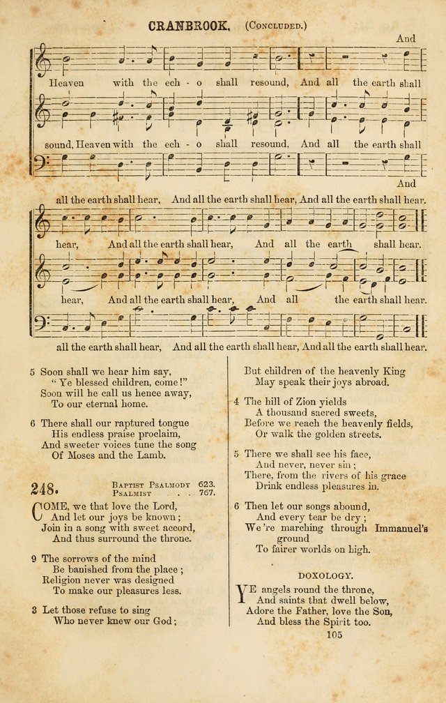 Baptist Chorals: a tune and hymn book designed to promote general congregational singing; containing one hundred and sixty four tunes adapted to about four hundred choice hymns  page 112