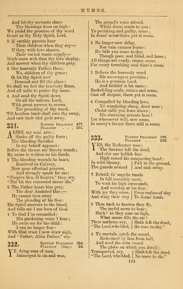 Baptist Chorals: a tune and hymn book designed to promote general congregational singing; containing one hundred and sixty four tunes adapted to about four hundred choice hymns  page 150