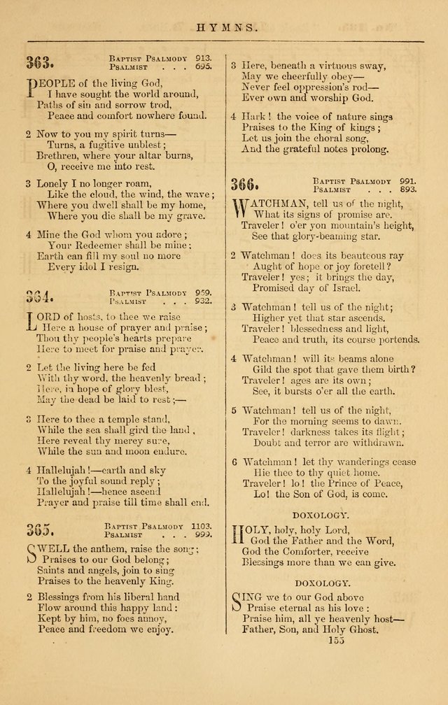 Baptist Chorals: a tune and hymn book designed to promote general congregational singing; containing one hundred and sixty four tunes adapted to about four hundred choice hymns  page 162