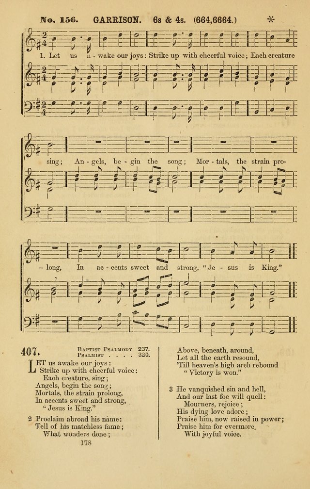 Baptist Chorals: a tune and hymn book designed to promote general congregational singing; containing one hundred and sixty four tunes adapted to about four hundred choice hymns  page 185