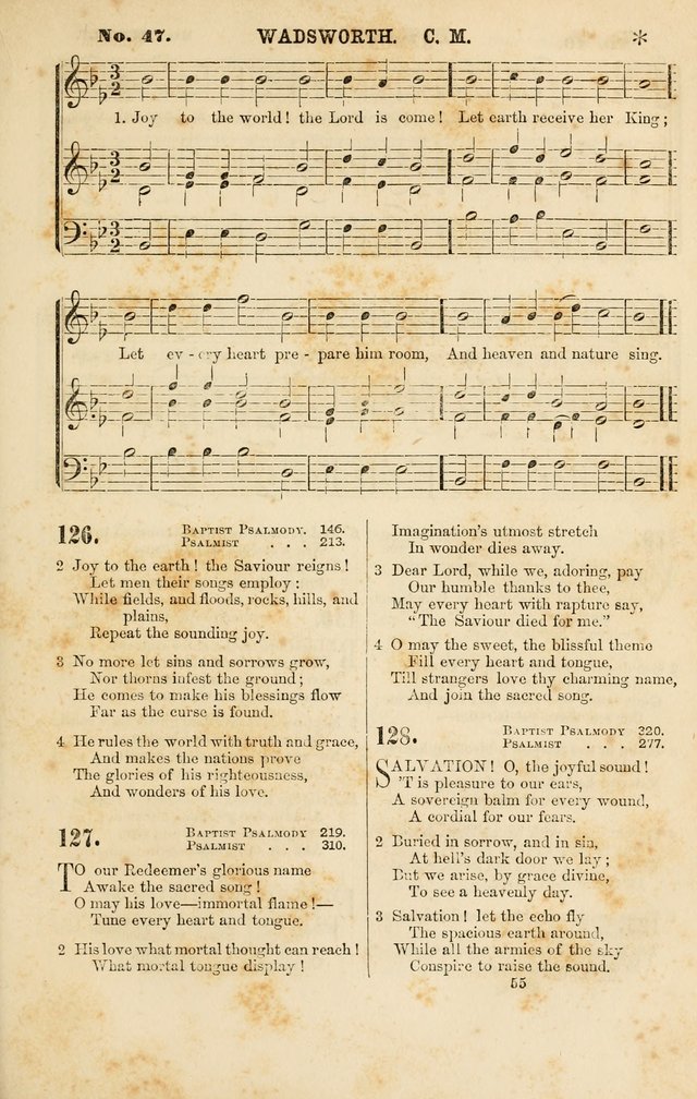 Baptist Chorals: a tune and hymn book designed to promote general congregational singing; containing one hundred and sixty four tunes adapted to about four hundred choice hymns  page 62