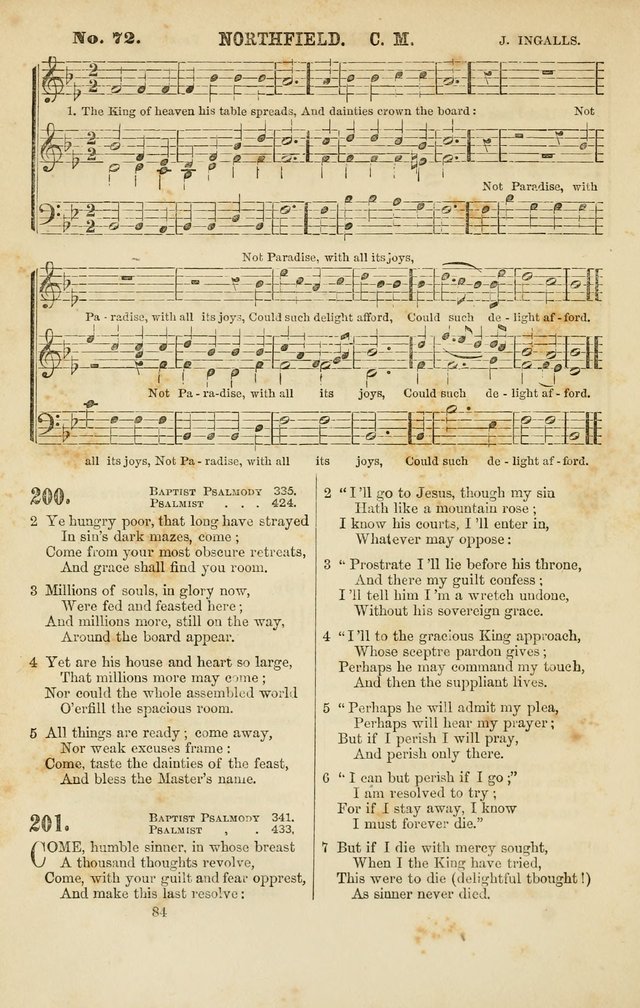 Baptist Chorals: a tune and hymn book designed to promote general congregational singing; containing one hundred and sixty four tunes adapted to about four hundred choice hymns  page 91