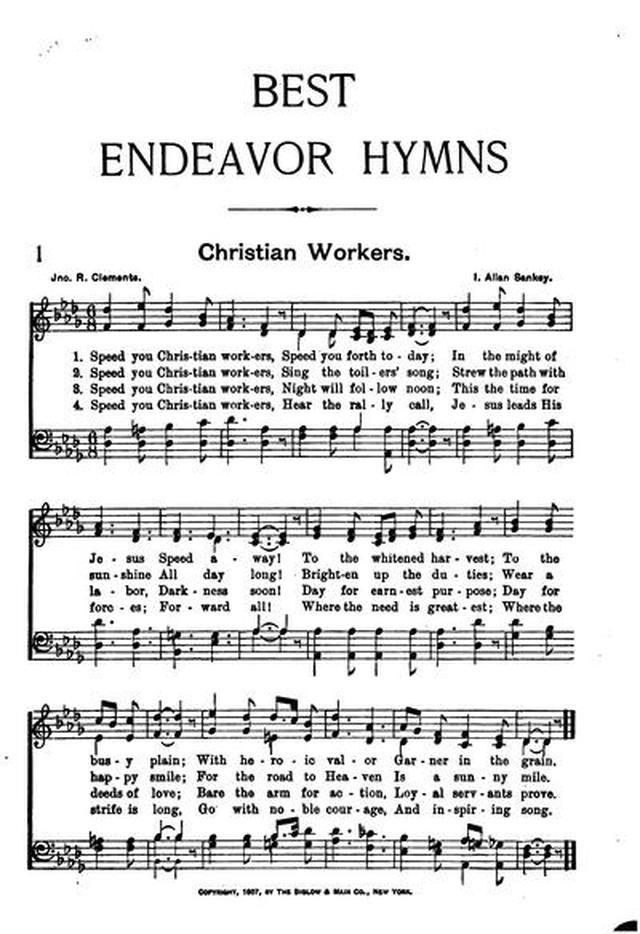 Best Endeavor Hymns: especially for use in Christian endeavor societies, young people