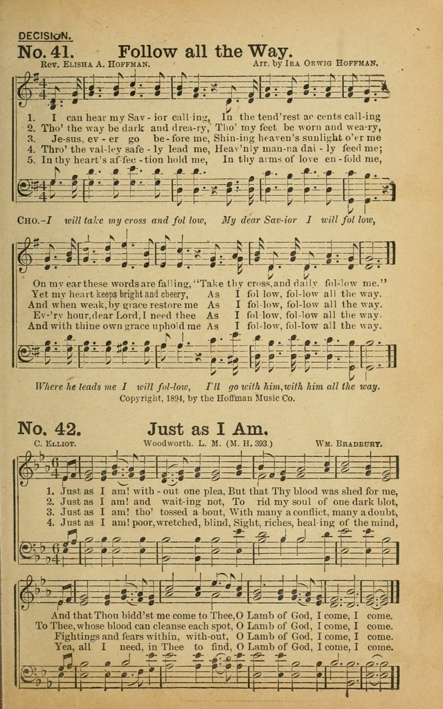 Best Hymns: from all the books and new ones to be made the best: selections from over one hundred of our best hymn writers page 41