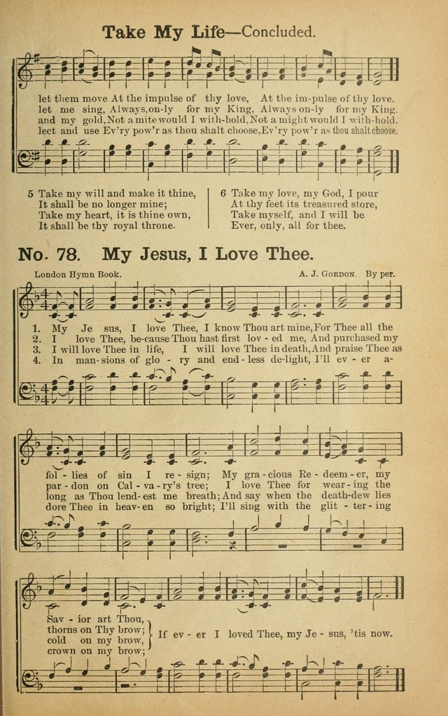 Best Hymns: from all the books and new ones to be made the best: selections from over one hundred of our best hymn writers page 69