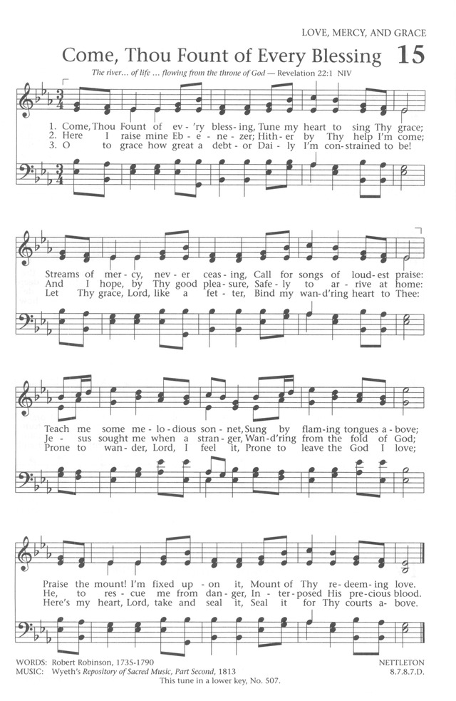 Baptist Hymnal 1991 page 15