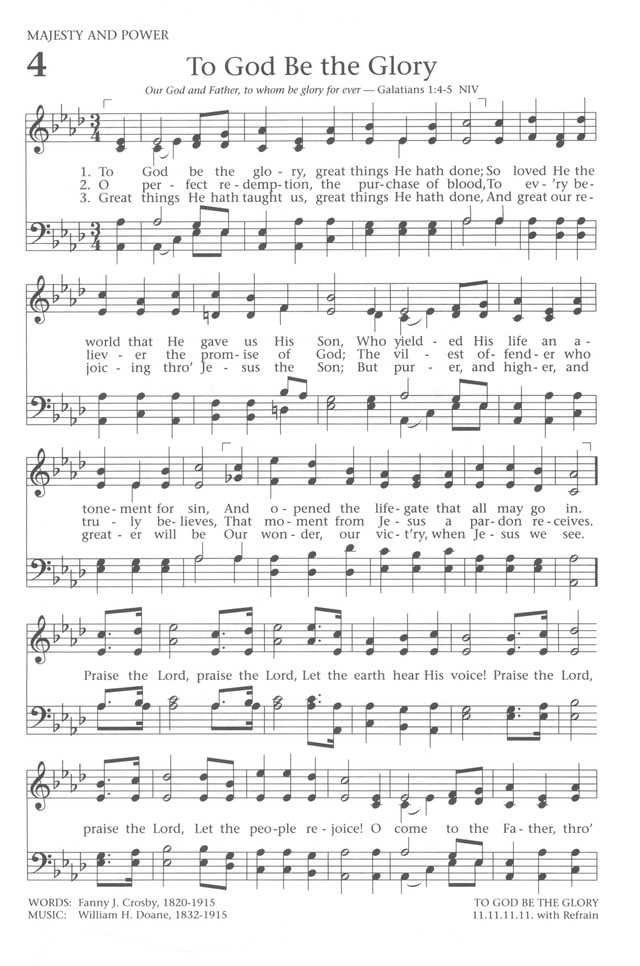 Baptist Hymnal 1991 page 4