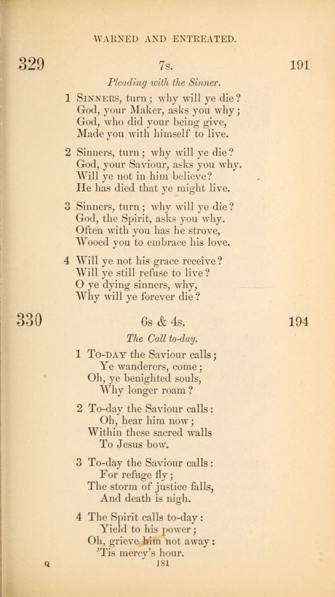 The Baptist Hymn Book page 181