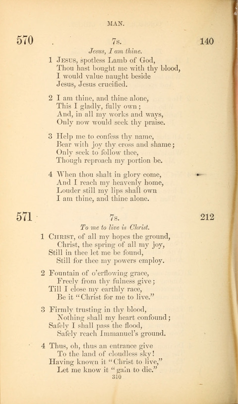 The Baptist Hymn Book page 310