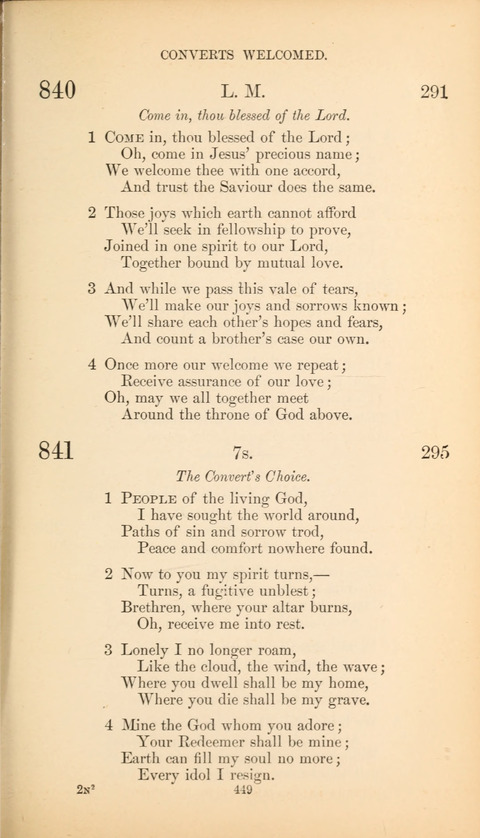 The Baptist Hymn Book page 449