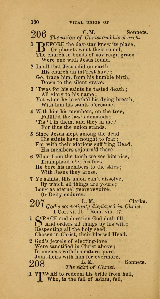 The Baptist Hymn Book: comprising a large and choice collection of psalms, hymns and spiritual songs, adapted to the faith and order of the Old School, or Primitive Baptists (2nd stereotype Ed.) page 130