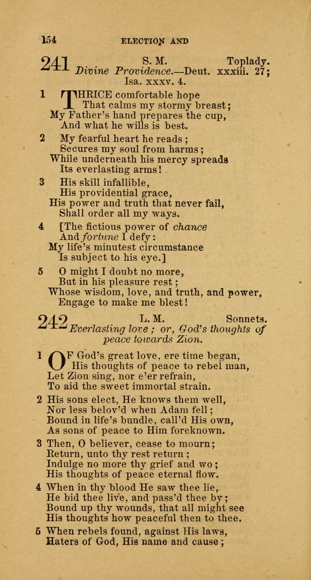 The Baptist Hymn Book: comprising a large and choice collection of psalms, hymns and spiritual songs, adapted to the faith and order of the Old School, or Primitive Baptists (2nd stereotype Ed.) page 154