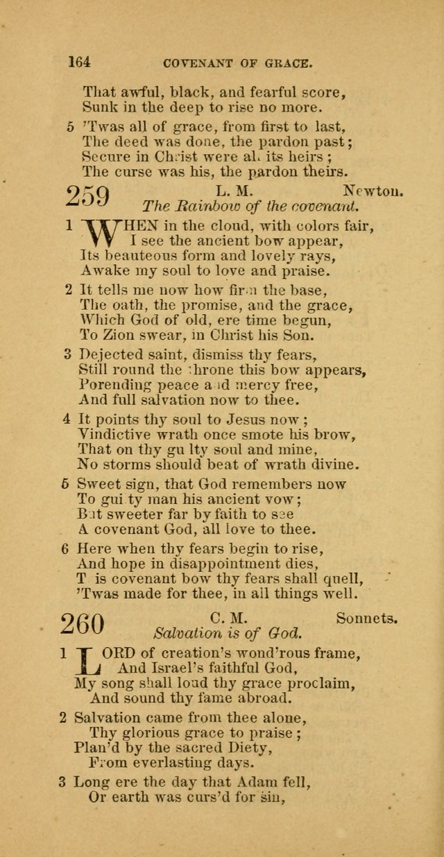 The Baptist Hymn Book: comprising a large and choice collection of psalms, hymns and spiritual songs, adapted to the faith and order of the Old School, or Primitive Baptists (2nd stereotype Ed.) page 164