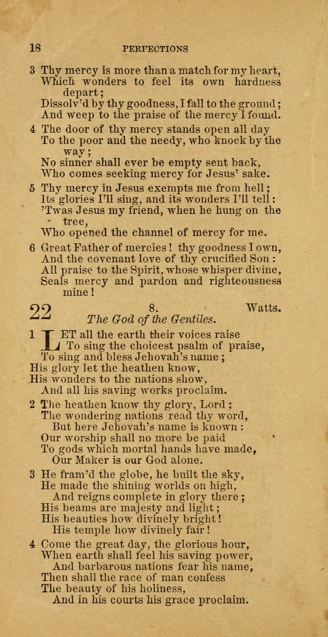 The Baptist Hymn Book: comprising a large and choice collection of psalms, hymns and spiritual songs, adapted to the faith and order of the Old School, or Primitive Baptists (2nd stereotype Ed.) page 18