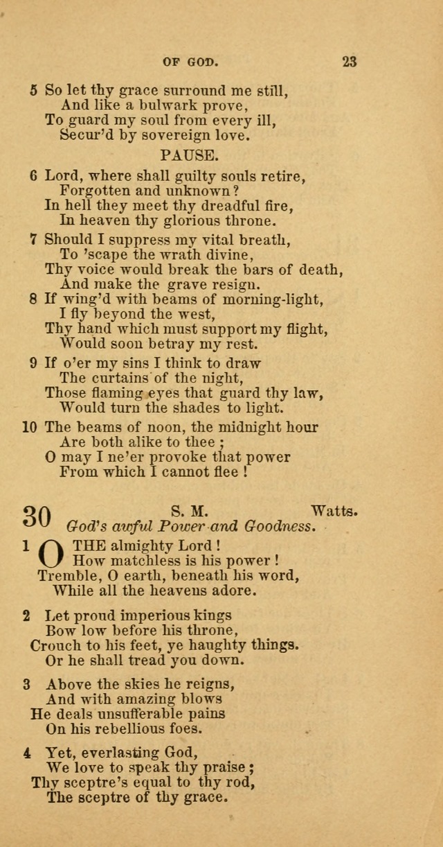 The Baptist Hymn Book: comprising a large and choice collection of psalms, hymns and spiritual songs, adapted to the faith and order of the Old School, or Primitive Baptists (2nd stereotype Ed.) page 23