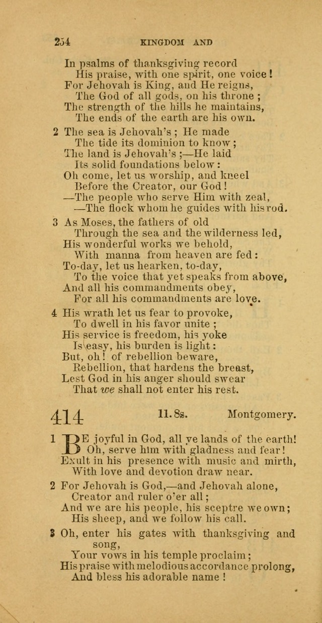 The Baptist Hymn Book: comprising a large and choice collection of psalms, hymns and spiritual songs, adapted to the faith and order of the Old School, or Primitive Baptists (2nd stereotype Ed.) page 254