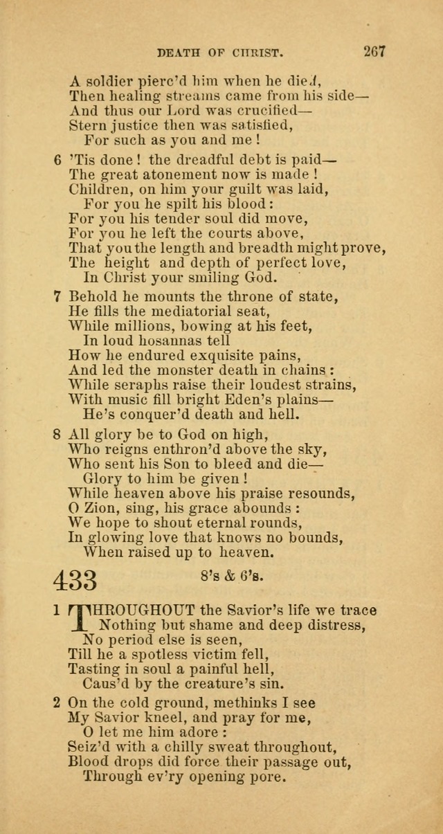 The Baptist Hymn Book: comprising a large and choice collection of psalms, hymns and spiritual songs, adapted to the faith and order of the Old School, or Primitive Baptists (2nd stereotype Ed.) page 267