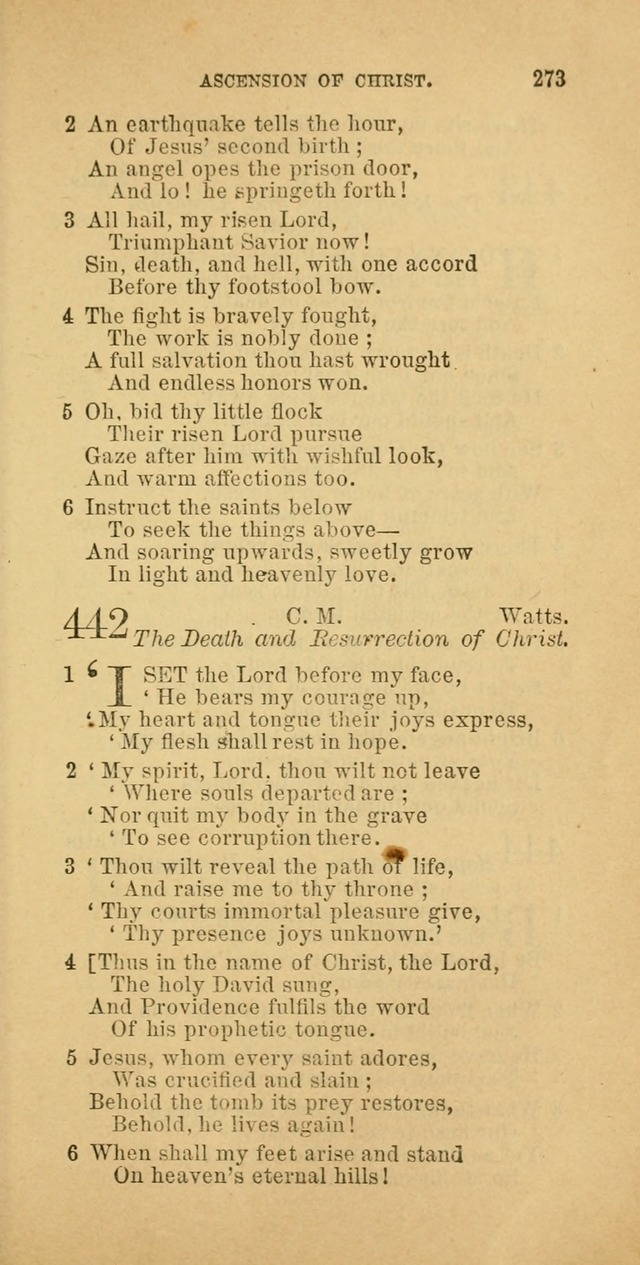 The Baptist Hymn Book: comprising a large and choice collection of psalms, hymns and spiritual songs, adapted to the faith and order of the Old School, or Primitive Baptists (2nd stereotype Ed.) page 273