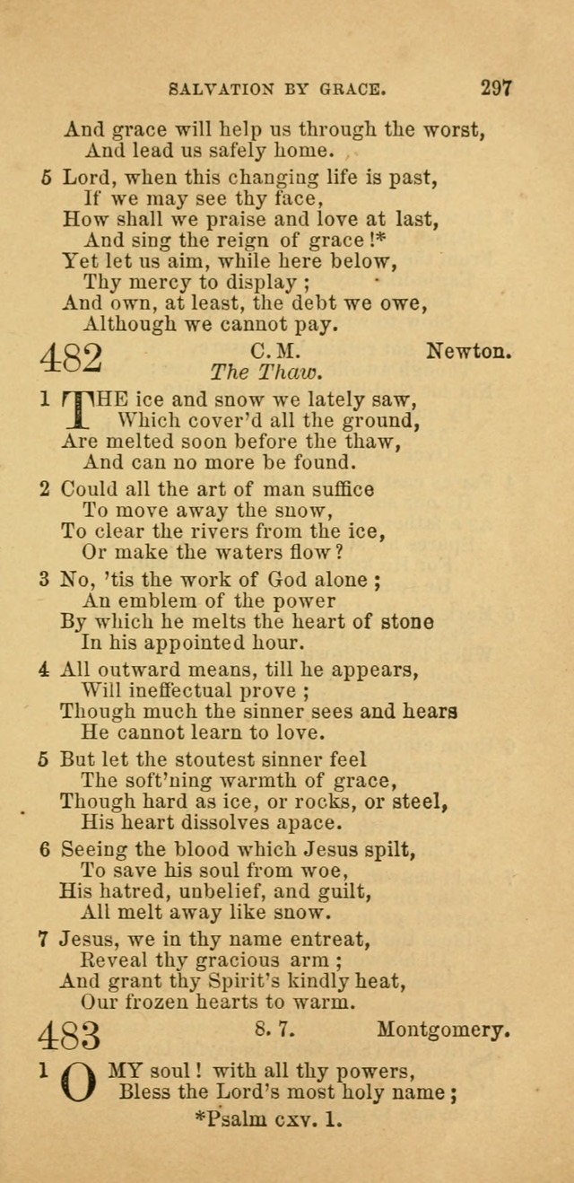 The Baptist Hymn Book: comprising a large and choice collection of psalms, hymns and spiritual songs, adapted to the faith and order of the Old School, or Primitive Baptists (2nd stereotype Ed.) page 297