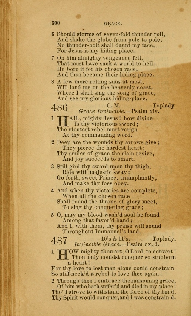 The Baptist Hymn Book: comprising a large and choice collection of psalms, hymns and spiritual songs, adapted to the faith and order of the Old School, or Primitive Baptists (2nd stereotype Ed.) page 300