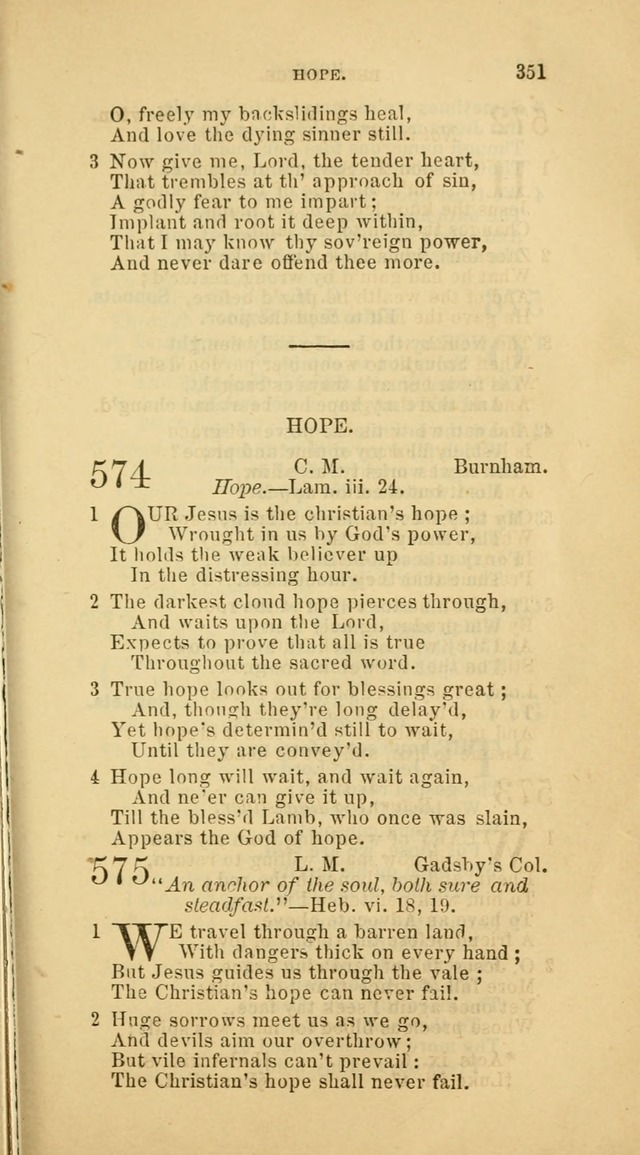 The Baptist Hymn Book: comprising a large and choice collection of psalms, hymns and spiritual songs, adapted to the faith and order of the Old School, or Primitive Baptists (2nd stereotype Ed.) page 353