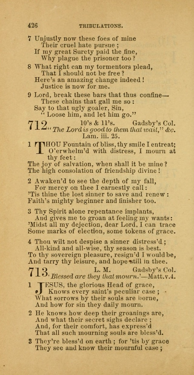 The Baptist Hymn Book: comprising a large and choice collection of psalms, hymns and spiritual songs, adapted to the faith and order of the Old School, or Primitive Baptists (2nd stereotype Ed.) page 428