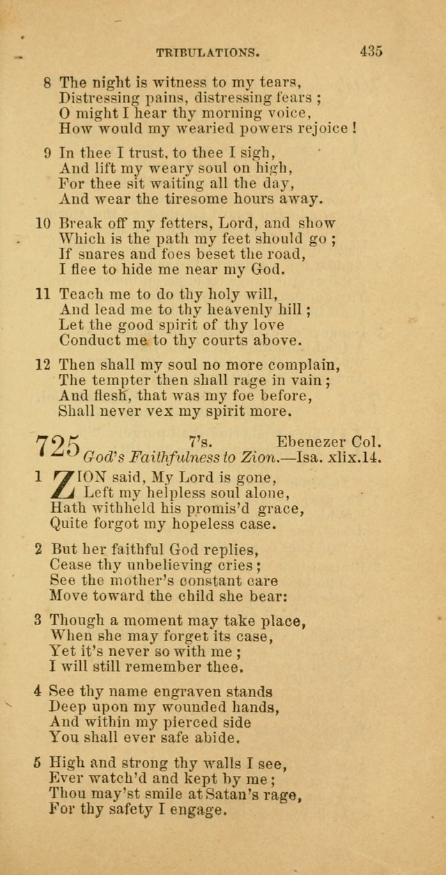 The Baptist Hymn Book: comprising a large and choice collection of psalms, hymns and spiritual songs, adapted to the faith and order of the Old School, or Primitive Baptists (2nd stereotype Ed.) page 437